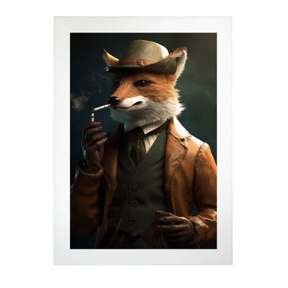 Póster de "Zorro con traje y pipa"