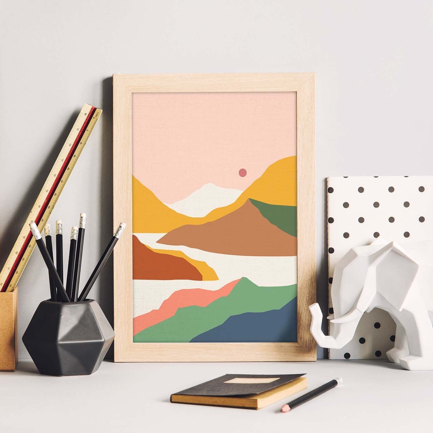 Posters con dibujos de montañas a color. Lámina de decoración 'Cordilleras De Día' colorida-Artwork-Nacnic-Nacnic Estudio SL