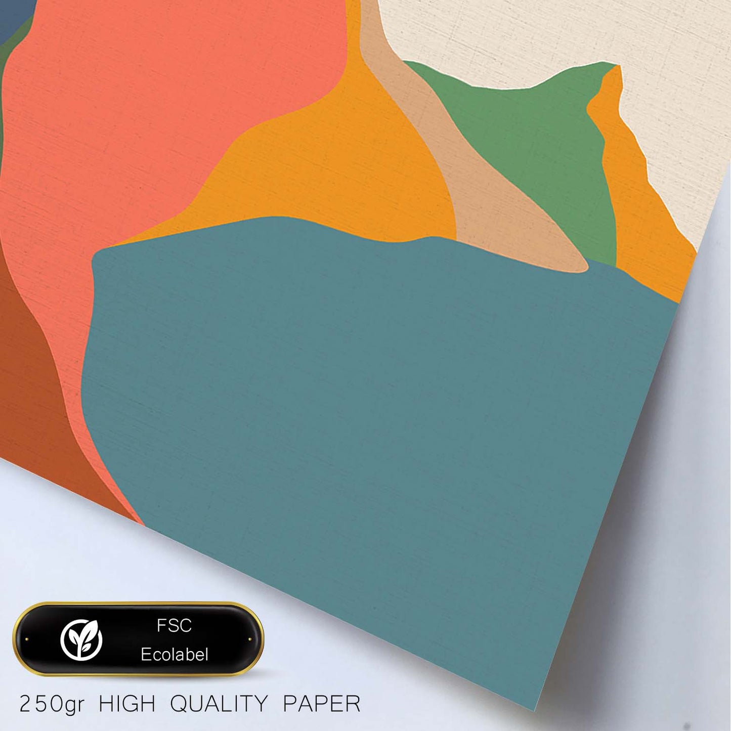 Posters con dibujos de montañas a color. Lámina de decoración 'Lago Y Sol' colorida-Artwork-Nacnic-Nacnic Estudio SL