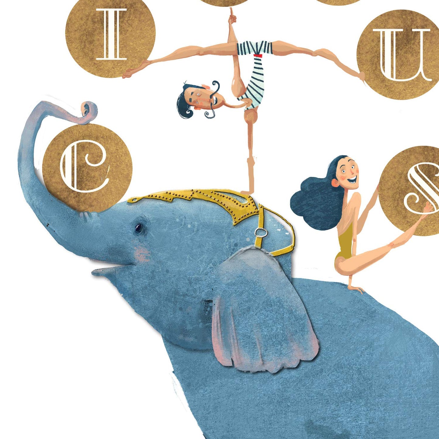 Posters con ilustraciones del circo. Forzudo Oso en bici Elefante acrobata y leon .-Artwork-Nacnic-Nacnic Estudio SL