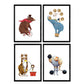 Posters con ilustraciones del circo. Forzudo Oso en bici Elefante acrobata y leon .-Artwork-Nacnic-Nacnic Estudio SL
