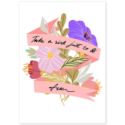 Posters con mensajes felices ilustrados. Lámina de decoración 'Be Free' con frases motivadoras y llenas de energia.-Artwork-Nacnic-A4-Sin marco-Nacnic Estudio SL