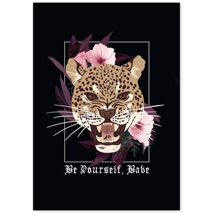 Posters con mensajes felices ilustrados. Lámina de decoración 'Be Yourself, Babe' con frases motivadoras y llenas de energia.-Artwork-Nacnic-A4-Sin marco-Nacnic Estudio SL