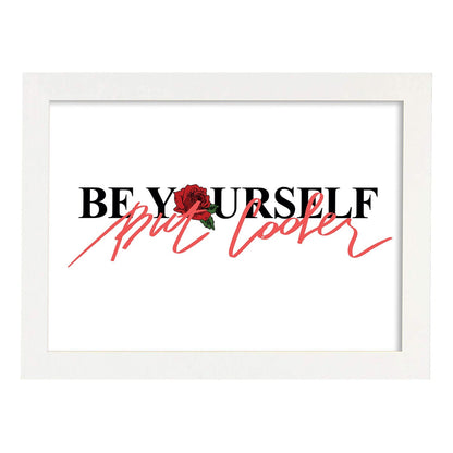 Posters con mensajes felices ilustrados. Lámina de decoración 'Be Yourself, But Cooler' con frases motivadoras y llenas de energia.-Artwork-Nacnic-A4-Marco Blanco-Nacnic Estudio SL