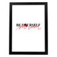 Posters con mensajes felices ilustrados. Lámina de decoración 'Be Yourself' con frases motivadoras y llenas de energia.-Artwork-Nacnic-A3-Marco Negro-Nacnic Estudio SL