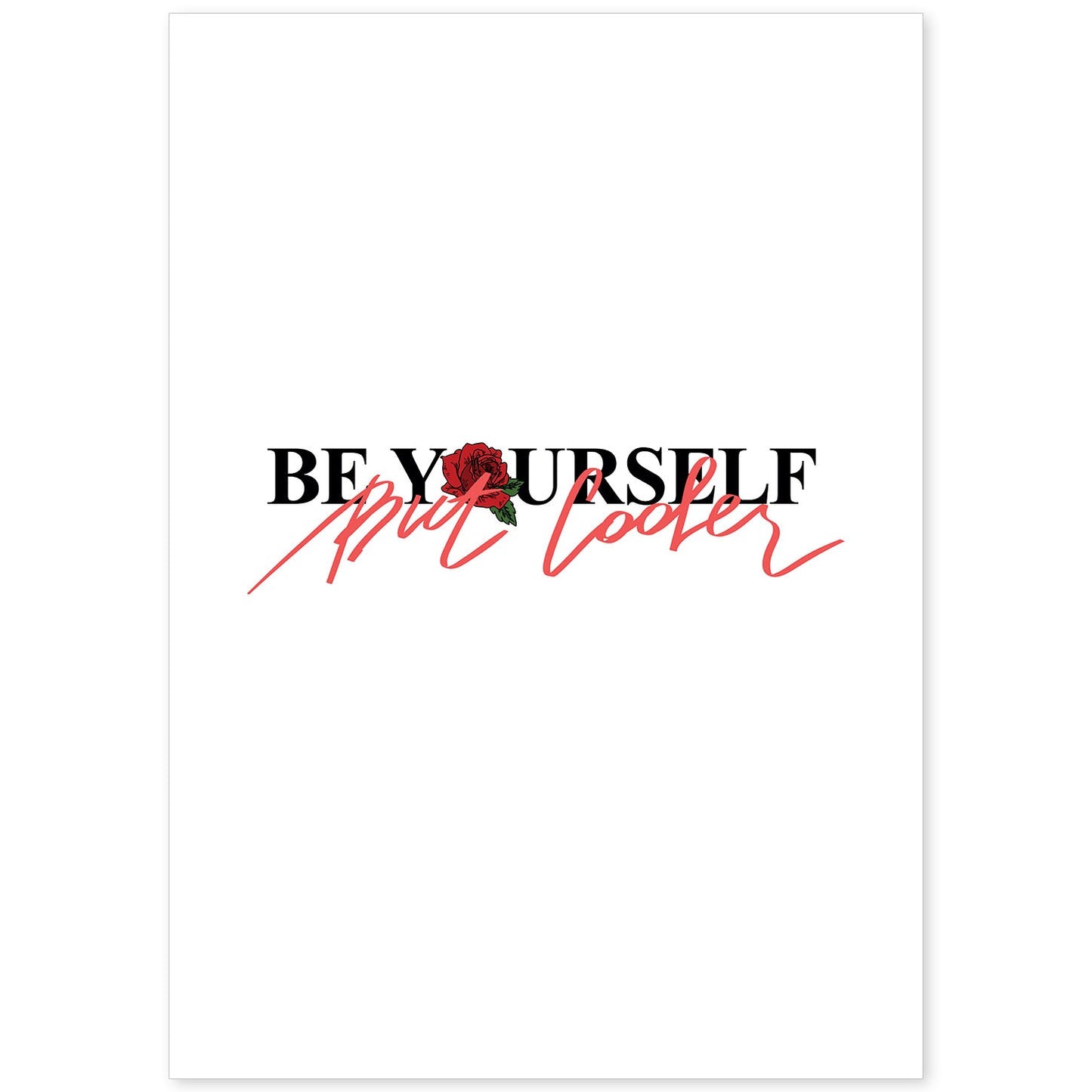 Posters con mensajes felices ilustrados. Lámina de decoración 'Be Yourself' con frases motivadoras y llenas de energia.-Artwork-Nacnic-A4-Sin marco-Nacnic Estudio SL