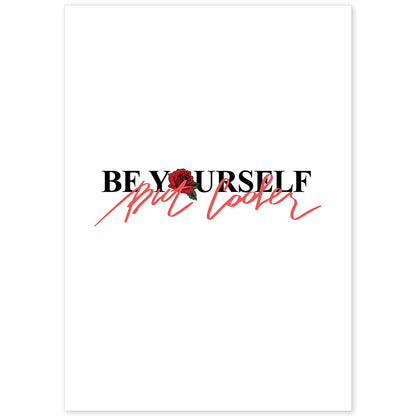 Posters con mensajes felices ilustrados. Lámina de decoración 'Be Yourself' con frases motivadoras y llenas de energia.-Artwork-Nacnic-A4-Sin marco-Nacnic Estudio SL