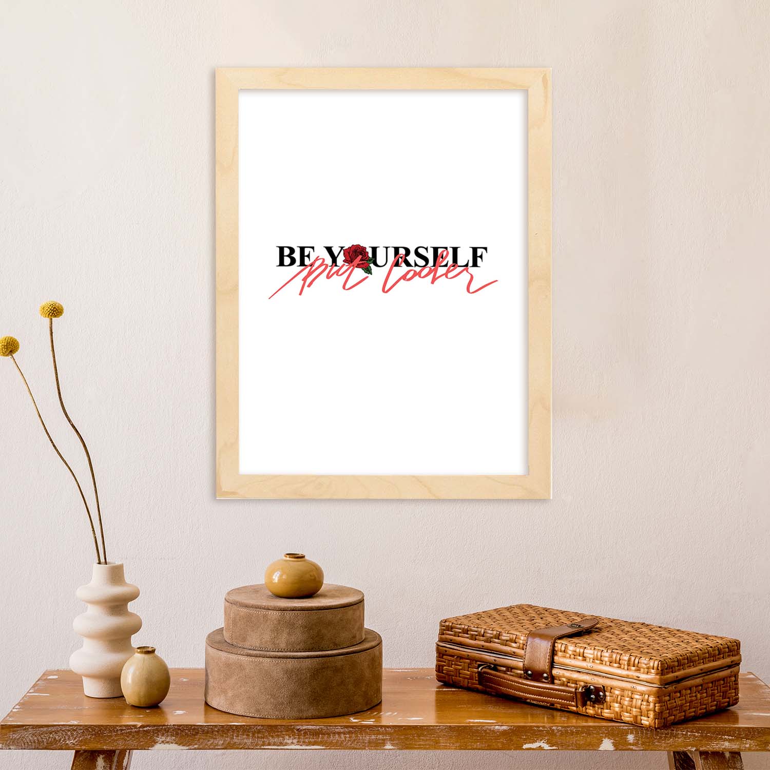 Posters con mensajes felices ilustrados. Lámina de decoración 'Be Yourself' con frases motivadoras y llenas de energia.-Artwork-Nacnic-Nacnic Estudio SL