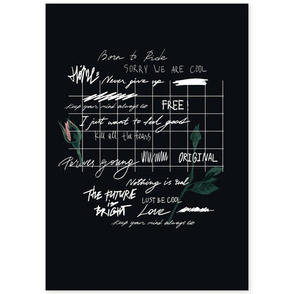 Posters con mensajes felices ilustrados. Lámina de decoración 'Born To Ride' con frases motivadoras y llenas de energia.-Artwork-Nacnic-A4-Sin marco-Nacnic Estudio SL
