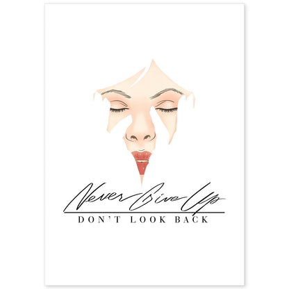 Posters con mensajes felices ilustrados. Lámina de decoración 'DonT Look Back' con frases motivadoras y llenas de energia.-Artwork-Nacnic-A4-Sin marco-Nacnic Estudio SL