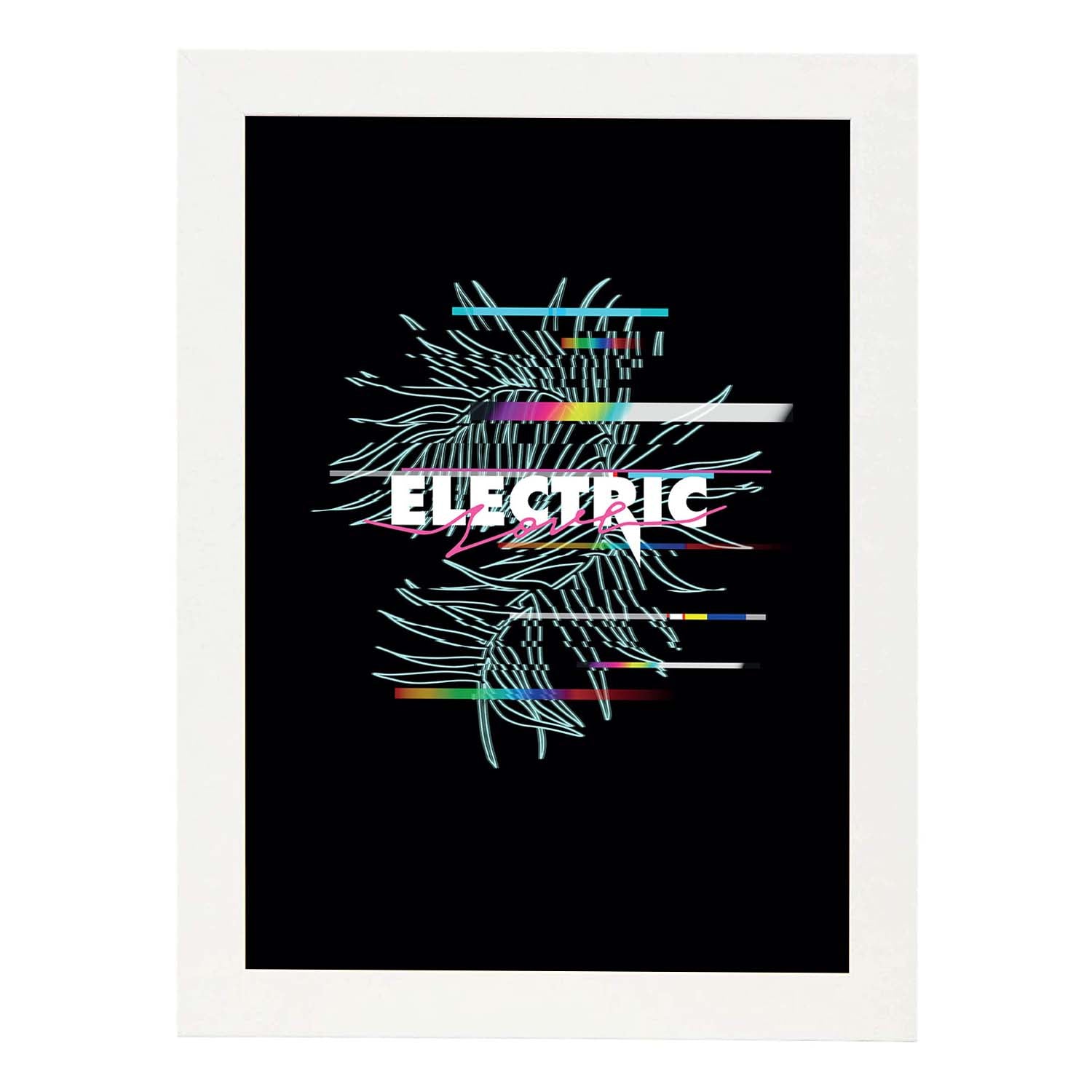 Posters con mensajes felices ilustrados. Lámina de decoración 'Electric' con frases motivadoras y llenas de energia.-Artwork-Nacnic-A3-Marco Blanco-Nacnic Estudio SL