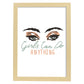 Posters con mensajes felices ilustrados. Lámina de decoración 'Girls Can Do Anything 2' con frases motivadoras y llenas de energia.-Artwork-Nacnic-A3-Marco Madera clara-Nacnic Estudio SL