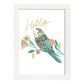 Posters con mensajes felices ilustrados. Lámina de decoración 'Hello Birb' con frases motivadoras y llenas de energia.-Artwork-Nacnic-A3-Marco Blanco-Nacnic Estudio SL