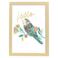 Posters con mensajes felices ilustrados. Lámina de decoración 'Hello Birb' con frases motivadoras y llenas de energia.-Artwork-Nacnic-A4-Marco Madera clara-Nacnic Estudio SL