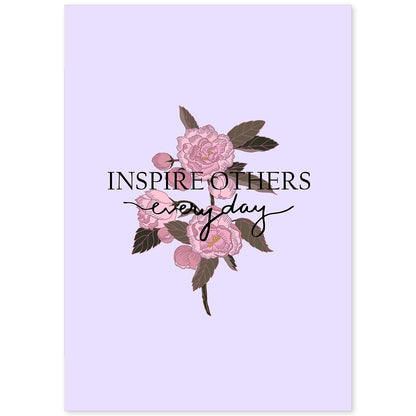 Posters con mensajes felices ilustrados. Lámina de decoración 'Inspire Others' con frases motivadoras y llenas de energia.-Artwork-Nacnic-A4-Sin marco-Nacnic Estudio SL