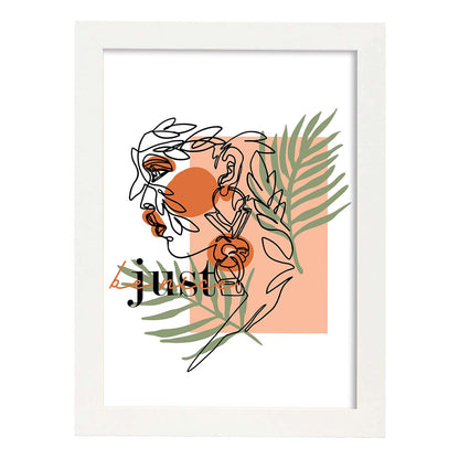 Posters con mensajes felices ilustrados. Lámina de decoración 'Just Be Nice' con frases motivadoras y llenas de energia.-Artwork-Nacnic-A4-Marco Blanco-Nacnic Estudio SL