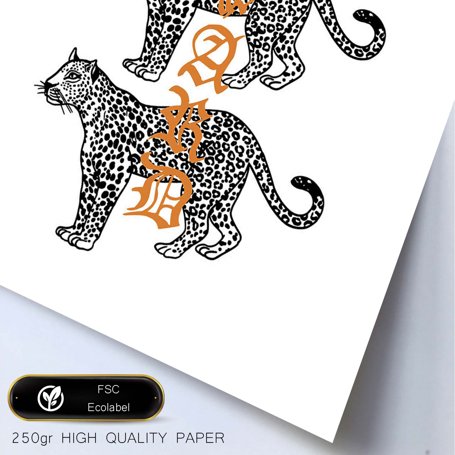 Posters con mensajes felices ilustrados. Lámina de decoración 'Leopard' con frases motivadoras y llenas de energia.-Artwork-Nacnic-Nacnic Estudio SL