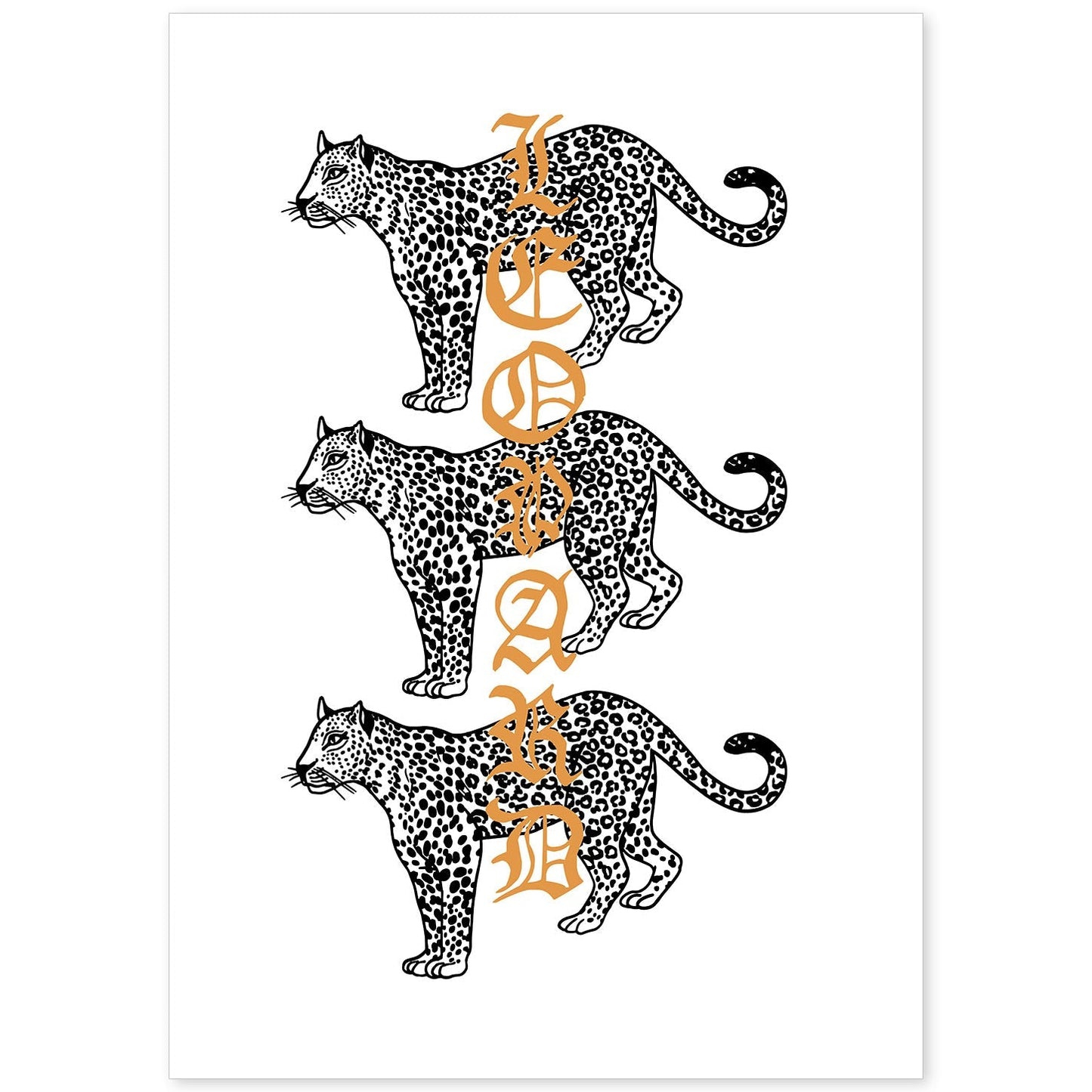 Posters con mensajes felices ilustrados. Lámina de decoración 'Leopard' con frases motivadoras y llenas de energia.-Artwork-Nacnic-A4-Sin marco-Nacnic Estudio SL