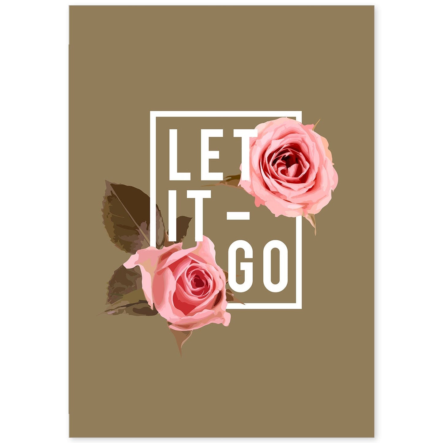 Posters con mensajes felices ilustrados. Lámina de decoración 'Let It Go' con frases motivadoras y llenas de energia.-Artwork-Nacnic-A4-Sin marco-Nacnic Estudio SL