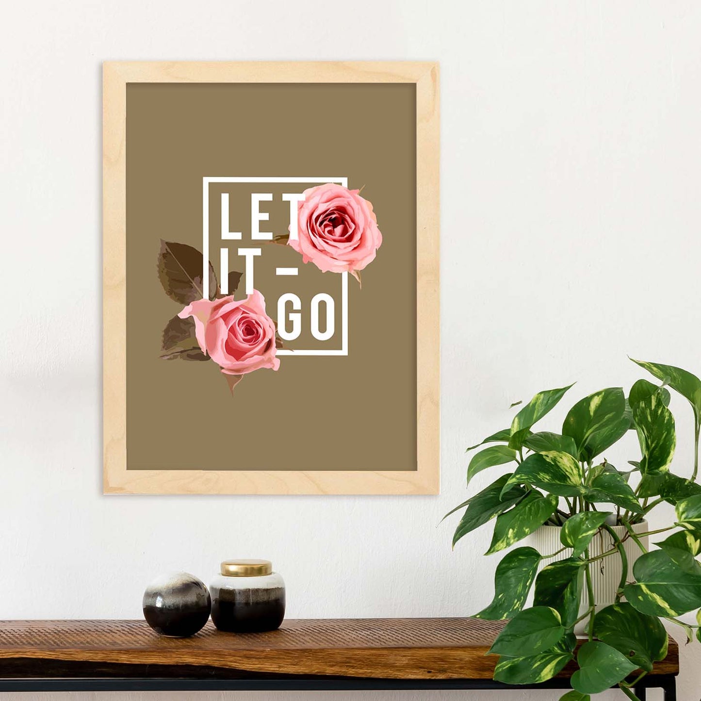 Posters con mensajes felices ilustrados. Lámina de decoración 'Let It Go' con frases motivadoras y llenas de energia.-Artwork-Nacnic-Nacnic Estudio SL