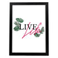 Posters con mensajes felices ilustrados. Lámina de decoración 'Live Life' con frases motivadoras y llenas de energia.-Artwork-Nacnic-A3-Marco Negro-Nacnic Estudio SL