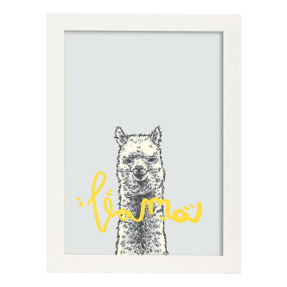 Posters con mensajes felices ilustrados. Lámina de decoración 'Llama 2' con frases motivadoras y llenas de energia.-Artwork-Nacnic-A4-Marco Blanco-Nacnic Estudio SL