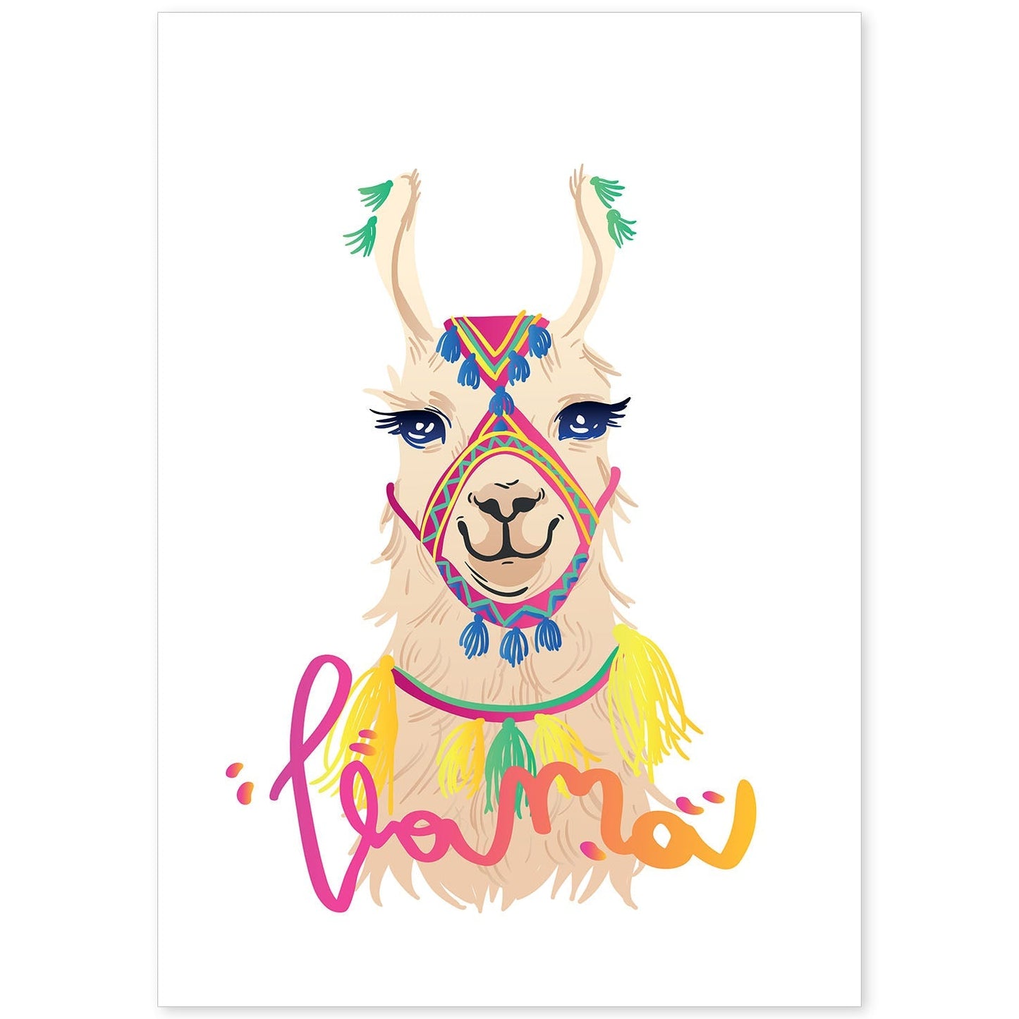 Posters con mensajes felices ilustrados. Lámina de decoración 'Llama' con frases motivadoras y llenas de energia.-Artwork-Nacnic-A4-Sin marco-Nacnic Estudio SL