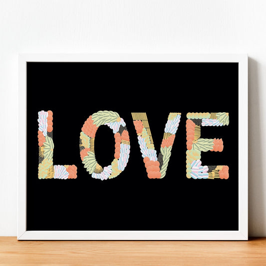 Posters con mensajes felices ilustrados. Lámina de decoración 'Love' con frases motivadoras y llenas de energia.-Artwork-Nacnic-Nacnic Estudio SL