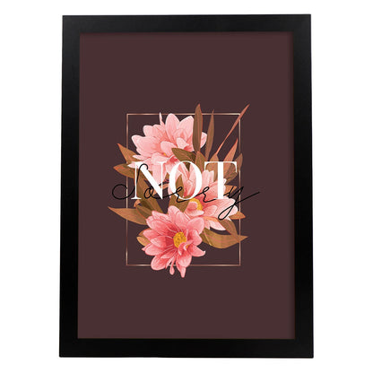 Posters con mensajes felices ilustrados. Lámina de decoración 'Not Sorry' con frases motivadoras y llenas de energia.-Artwork-Nacnic-A4-Marco Negro-Nacnic Estudio SL