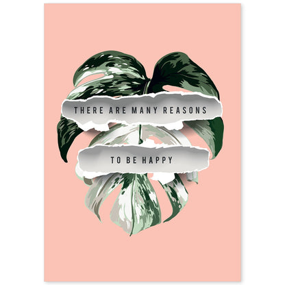 Posters con mensajes felices ilustrados. Lámina de decoración 'Reasons To Be Happy' con frases motivadoras y llenas de energia.-Artwork-Nacnic-A4-Sin marco-Nacnic Estudio SL