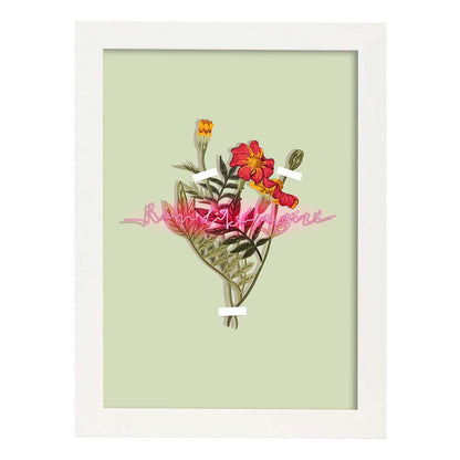 Posters con mensajes felices ilustrados. Lámina de decoración 'Run Like A Girl' con frases motivadoras y llenas de energia.-Artwork-Nacnic-A4-Marco Blanco-Nacnic Estudio SL