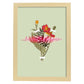 Posters con mensajes felices ilustrados. Lámina de decoración 'Run Like A Girl' con frases motivadoras y llenas de energia.-Artwork-Nacnic-A4-Marco Madera clara-Nacnic Estudio SL