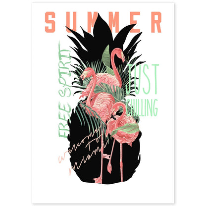 Posters con mensajes felices ilustrados. Lámina de decoración 'Summer' con frases motivadoras y llenas de energia.-Artwork-Nacnic-A4-Sin marco-Nacnic Estudio SL