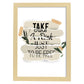 Posters con mensajes felices ilustrados. Lámina de decoración 'Take A Risk' con frases motivadoras y llenas de energia.-Artwork-Nacnic-A3-Marco Madera clara-Nacnic Estudio SL