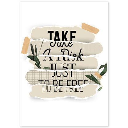 Posters con mensajes felices ilustrados. Lámina de decoración 'Take A Risk' con frases motivadoras y llenas de energia.-Artwork-Nacnic-A4-Sin marco-Nacnic Estudio SL