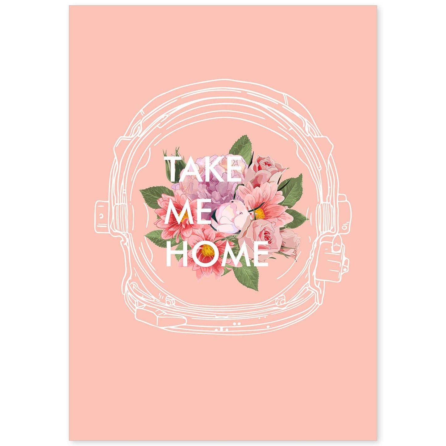 Posters con mensajes felices ilustrados. Lámina de decoración 'Take Me Home' con frases motivadoras y llenas de energia.-Artwork-Nacnic-A4-Sin marco-Nacnic Estudio SL