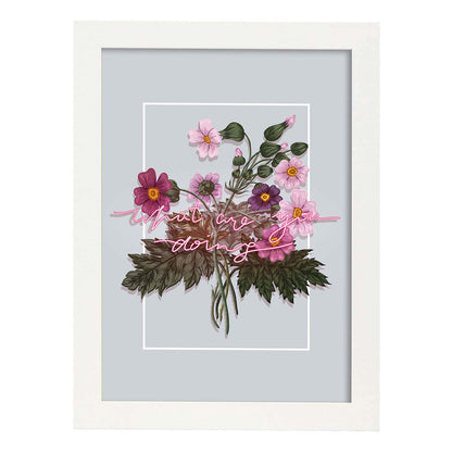 Posters con mensajes felices ilustrados. Lámina de decoración 'What Are You Doing' con frases motivadoras y llenas de energia.-Artwork-Nacnic-A4-Marco Blanco-Nacnic Estudio SL