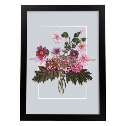 Posters con mensajes felices ilustrados. Lámina de decoración 'What Are You Doing' con frases motivadoras y llenas de energia.-Artwork-Nacnic-A4-Marco Negro-Nacnic Estudio SL