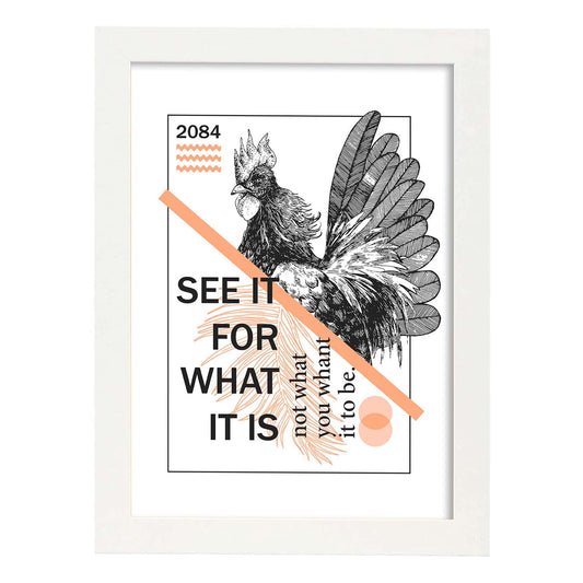 Posters con mensajes felices ilustrados. Lámina de decoración 'What It Is' con frases motivadoras y llenas de energia.-Artwork-Nacnic-A4-Marco Blanco-Nacnic Estudio SL