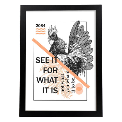 Posters con mensajes felices ilustrados. Lámina de decoración 'What It Is' con frases motivadoras y llenas de energia.-Artwork-Nacnic-A4-Marco Negro-Nacnic Estudio SL