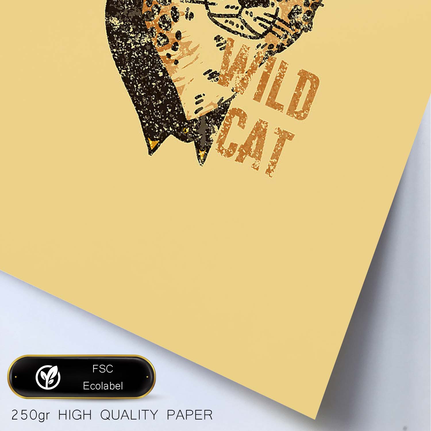 Posters con mensajes felices ilustrados. Lámina de decoración 'Wild Cat' con frases motivadoras y llenas de energia.-Artwork-Nacnic-Nacnic Estudio SL