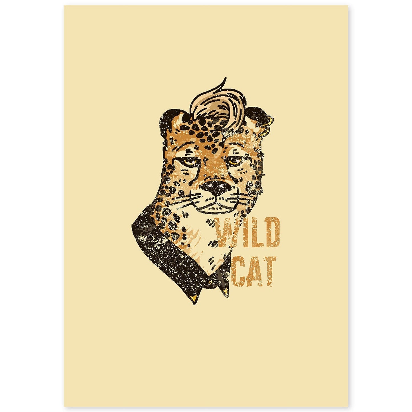Posters con mensajes felices ilustrados. Lámina de decoración 'Wild Cat' con frases motivadoras y llenas de energia.-Artwork-Nacnic-A4-Sin marco-Nacnic Estudio SL