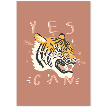 Posters con mensajes felices ilustrados. Lámina de decoración 'Yes You Can' con frases motivadoras y llenas de energia.-Artwork-Nacnic-A4-Sin marco-Nacnic Estudio SL