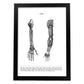 Posters de anatomía en blanco y negro con imágenes del cuerpo humano. Láminas de "Brazo". .-Artwork-Nacnic-A4-Marco Negro-Nacnic Estudio SL