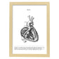 Posters de anatomía en blanco y negro con imágenes del cuerpo humano. Láminas de "Corazón lateral". .-Artwork-Nacnic-A3-Marco Madera clara-Nacnic Estudio SL
