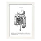 Posters de anatomía en blanco y negro con imágenes del cuerpo humano. Láminas de "Intestinos". .-Artwork-Nacnic-A4-Marco Blanco-Nacnic Estudio SL