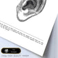 Posters de anatomía en blanco y negro con imágenes del cuerpo humano. Láminas de "Oreja". .-Artwork-Nacnic-Nacnic Estudio SL