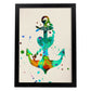Posters de animales marinos con diseño acuarela. Lámina Ancla, impresa con textura acuarela, para-Artwork-Nacnic-A4-Marco Negro-Nacnic Estudio SL