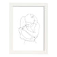 Posters de dibujos y bocetos a una linea. Lámina nordica de Abrazo de pareja.-Artwork-Nacnic-A3-Marco Blanco-Nacnic Estudio SL