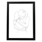 Posters de dibujos y bocetos a una linea. Lámina nordica de Abrazo de pareja.-Artwork-Nacnic-A4-Marco Negro-Nacnic Estudio SL